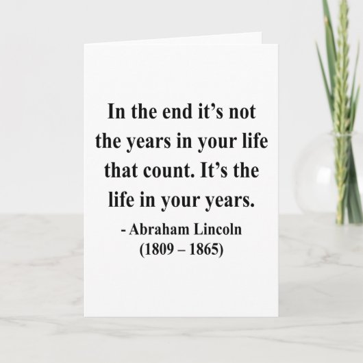 Abraham Lincoln Quote 2a カード (正面)