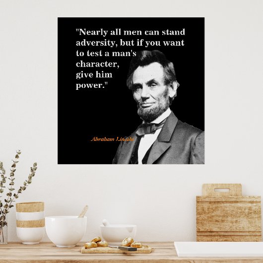 Abraham Lincoln Quote on Character ポスター (キッチン)