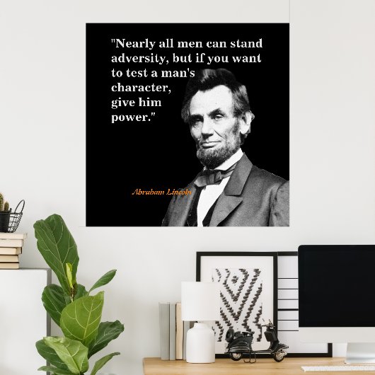 Abraham Lincoln Quote on Character ポスター (ホームオフィス)