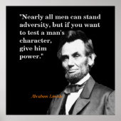 Abraham Lincoln Quote on Character ポスター (正面)
