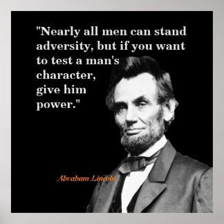 Abraham Lincoln Quote on Character ポスター