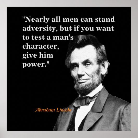 Abraham Lincoln Quote on Character ポスター (正面)