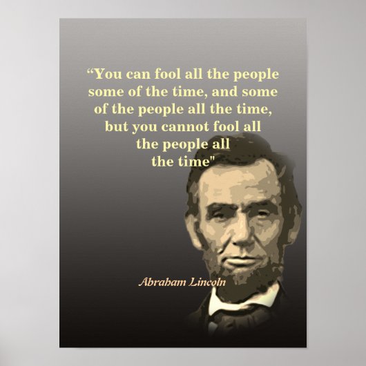 Abraham Lincoln Quote On Fooling People ポスター (正面)