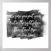 Abraham Lincoln quote stand firm gray and white  ポスター (正面)