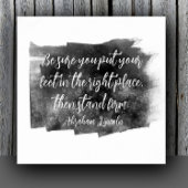 Abraham Lincoln quote stand firm gray and white  ポスター