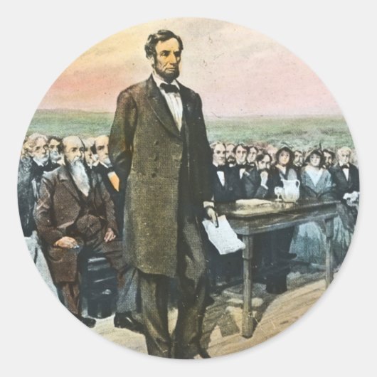 Abraham Lincoln Recites the Gettysburg Address Vin ラウンドシール (正面)
