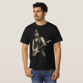 Abraham Lincoln Rock Guitar American Flag Tシャツ (正面フル)