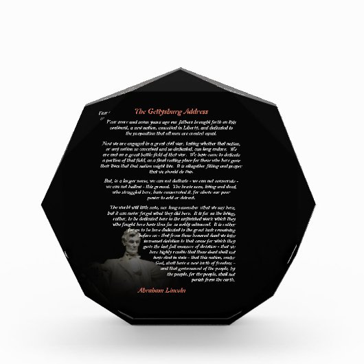 Abraham Lincoln - The Gettysburg Address フォトブロック (正面)