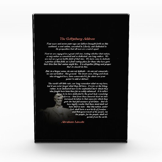 Abraham Lincoln - The Gettysburg Address フォトブロック (正面)