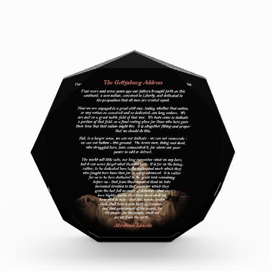 Abraham Lincoln - The Gettysburg Address フォトブロック (正面)