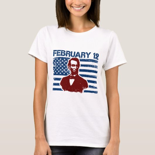 Abraham Lincoln USA President Flagge Tシャツ (正面)