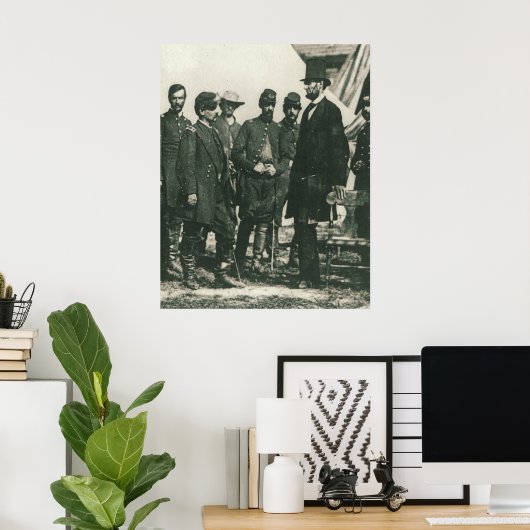 Abraham Lincoln with Troops 1862 ポスター (ホームオフィス)