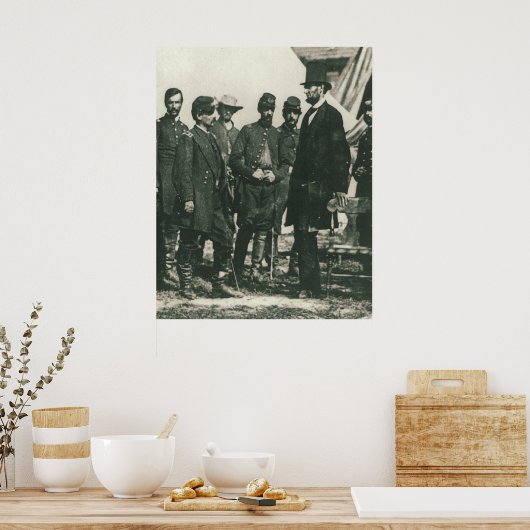 Abraham Lincoln with Troops 1862 ポスター (キッチン)