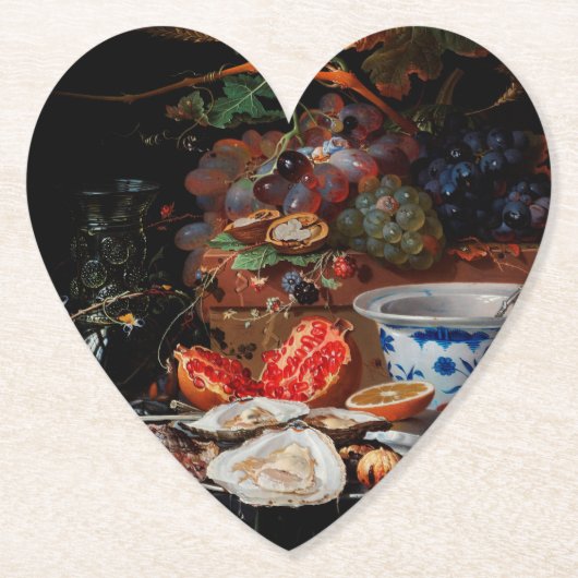 Abraham Mignon Fruits and oysters ペーパーコースター (正面)