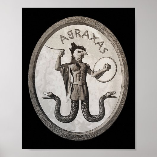 Abraxas Esoteric Gnostic Symbolオカルトリツ異教のア ポスター (正面)