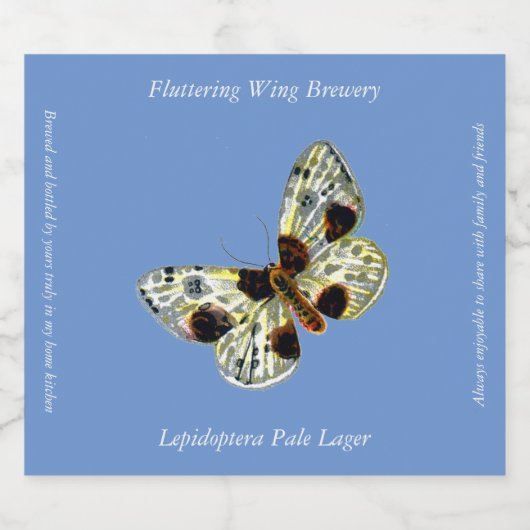 Abraxas sylvata - The Clouded Magpie Moth Beer Bot ビールラベル (シングルラベル)