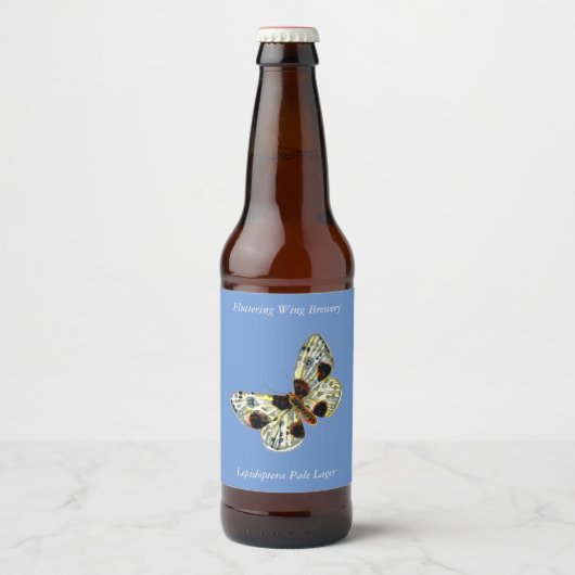 Abraxas sylvata - The Clouded Magpie Moth Beer Bot ビールラベル (正面)