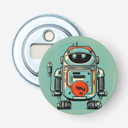 Abrebotellas vintage robot old dirty rustic 栓抜き (正面)