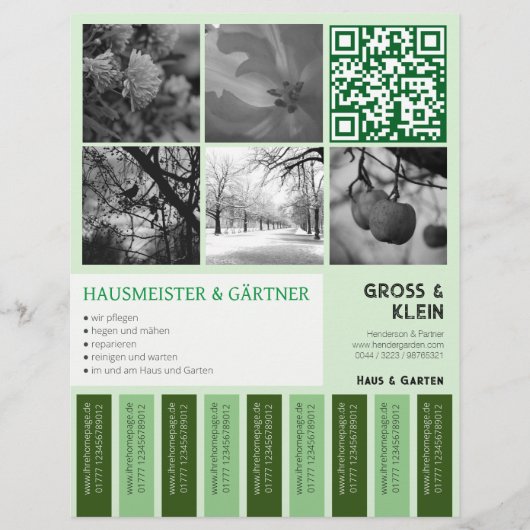 Abriss Flyer modern klar Gartenbau チラシ (正面)