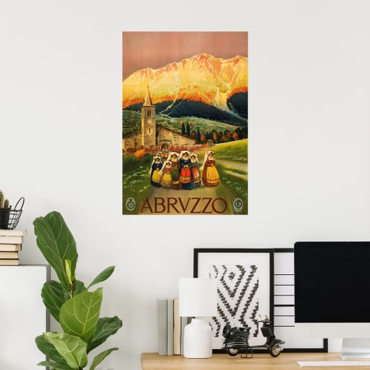 Abruzzo, Abrvzzo，イタリアのヴィンテージ旅行ポスター ポスター (ホームオフィス)