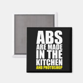 AbsはキッチンとPhotoshopで作られる – おもしろい マグネット (正面/裏面)