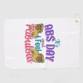 Absデイコアトレーニング – パグドッグラバー ゴルフタオル (横)