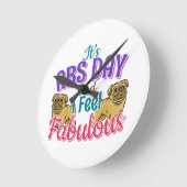 Absデイコアトレーニング – パグドッグラバー ラウンド壁時計 (傾斜)