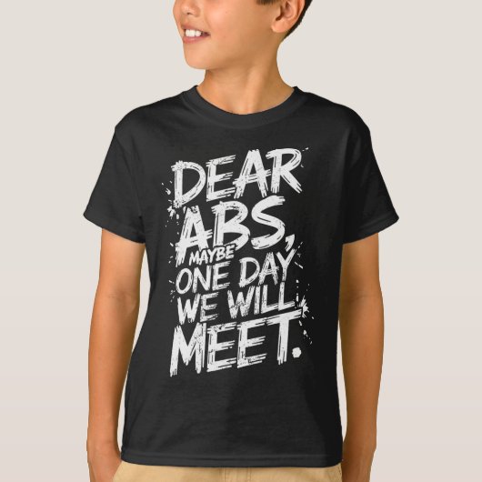 Abs親愛多分私たちはジムTeeに会うおもしろい Tシャツ (正面)