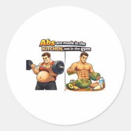 Abs Are Made in the Kitchen Dinner Plate ラウンドシール