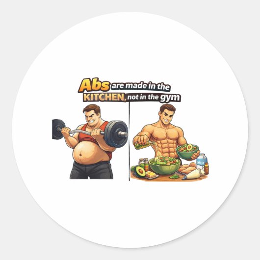 Abs Are Made in the Kitchen Dinner Plate ラウンドシール (正面)