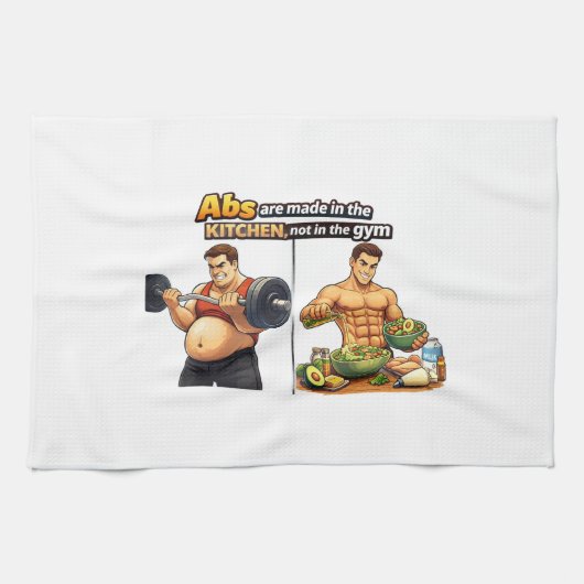 Abs Are Made in the Kitchen Tea Towel キッチンタオル (横)
