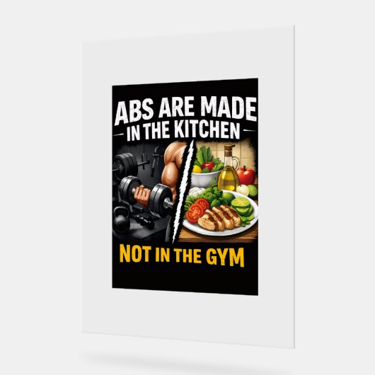 Abs Are Made in the Kitchen Wall Art アクリルサイン (傾斜)