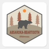 Absaroka - Beartooth Wilderness Bear スクエアシール (正面)