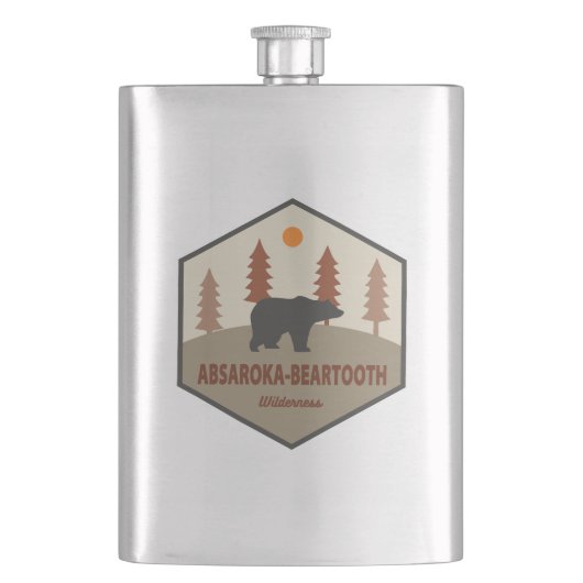 Absaroka - Beartooth Wilderness Bear フラスク (正面)