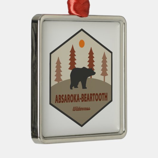 Absaroka - Beartooth Wilderness Bear メタルオーナメント (右)