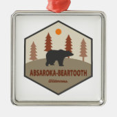 Absaroka - Beartooth Wilderness Bear メタルオーナメント (正面)