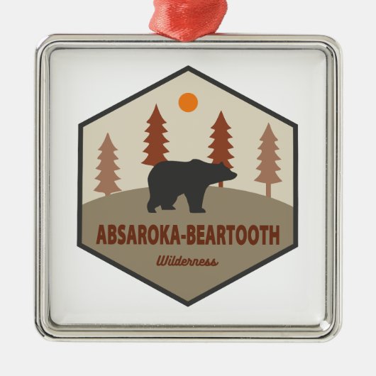 Absaroka - Beartooth Wilderness Bear メタルオーナメント (正面)
