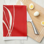 Absence of freesia red キッチンタオル (四つ折り)