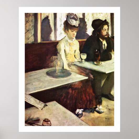 Absinthe Drinker by Edgar Degas ポスター (正面)
