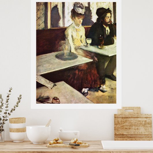 Absinthe Drinker by Edgar Degas ポスター (キッチン)
