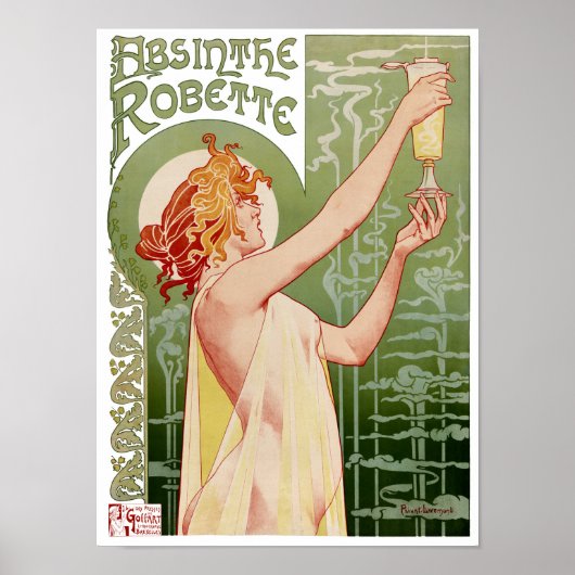 Absinthe Robette 1896ヴィンテージポスター復元 ポスター (正面)