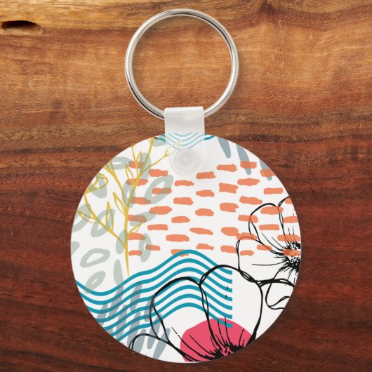 absract design magnet flowers キーホルダー (裏面)