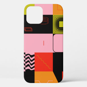 abstrのポストモダンインスパイアアートワークの構築解除 iPhone 12ケース