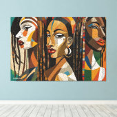 ABSTR_24_003,抽象芸術キュービスト顔アート キャンバスプリント (インサイチュ (ウッドフロア))