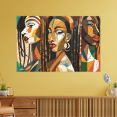ABSTR_24_003,抽象芸術キュービスト顔アート キャンバスプリント (インサイチュ (リビング))