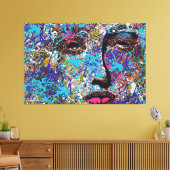 ABSTR_24-008、抽象芸術顔アート キャンバスプリント (インサイチュ (リビング))