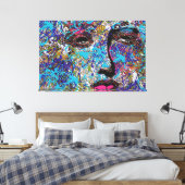 ABSTR_24-008、抽象芸術顔アート キャンバスプリント (インサイチュ (寝室))