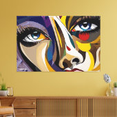 ABSTR_24-011、抽象芸術顔アート キャンバスプリント (インサイチュ (リビング))