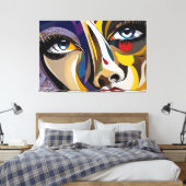 ABSTR_24-011、抽象芸術顔アート キャンバスプリント (インサイチュ (寝室))