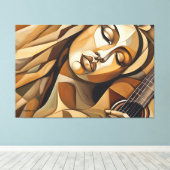 ABSTR_24-018、キュービズム キャンバスプリント (インサイチュ (ウッドフロア))